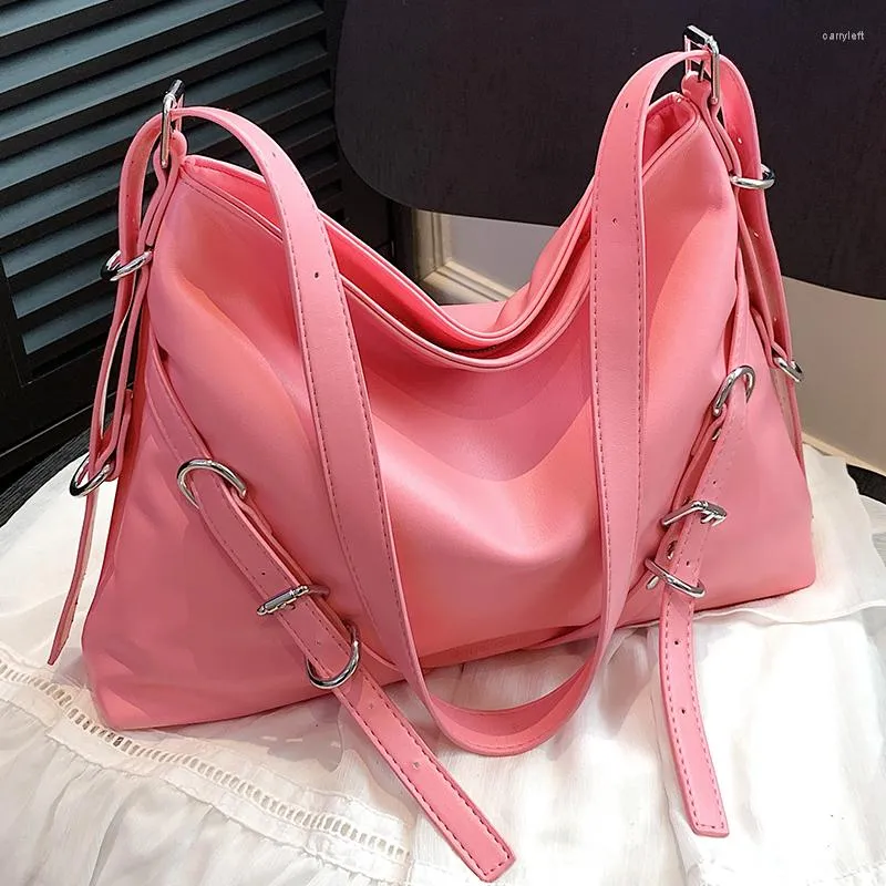 Borse da sera Borsa a tracolla spaziosa rosa femminile Borsa da pendolare da donna originale in pelle cerata a olio alla moda Sweethearts Hobos Crossbody Borsa da pendolare originale da donna