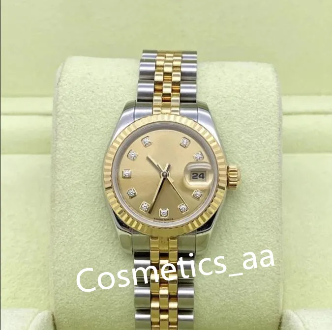 Montres de luxe pour femmes 179173 26mm diamant cadran en or bracelet jubilé calendrier mécanique automatique boîte d'origine papier montre de luxe montre-bracelet dame