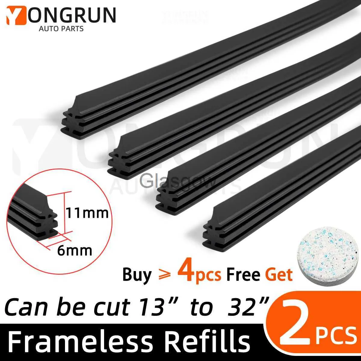 앞 유리 와이퍼 2pcs 35cm ~ 80cm 차량 와이퍼 고무 블레이드 블레이드 소프트 삽입 스트립 DIY는 windshield 와이퍼 교체 부품을 절단 할 수 있습니다. 26 "32"x0901