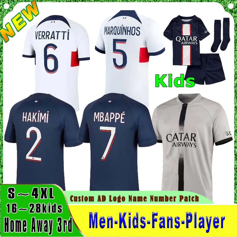 MBAPPE Mbappe Soccer Jersey Youth HAKIMI 23 24 Home Away FANS PLAYER