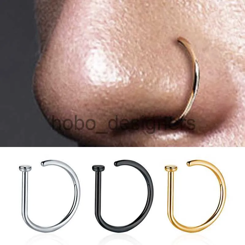 Black lip ring hoop deals