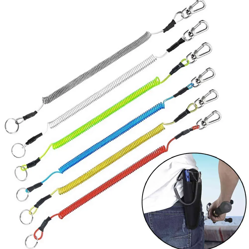 Ok 1.2m Max Stretch Lanyards Plastic Retractable Tether Spring Elastic Rope  TPU Coiled Anti Lost Keychain Fishing Tools Accessoriesgg PcP From 21,15 €