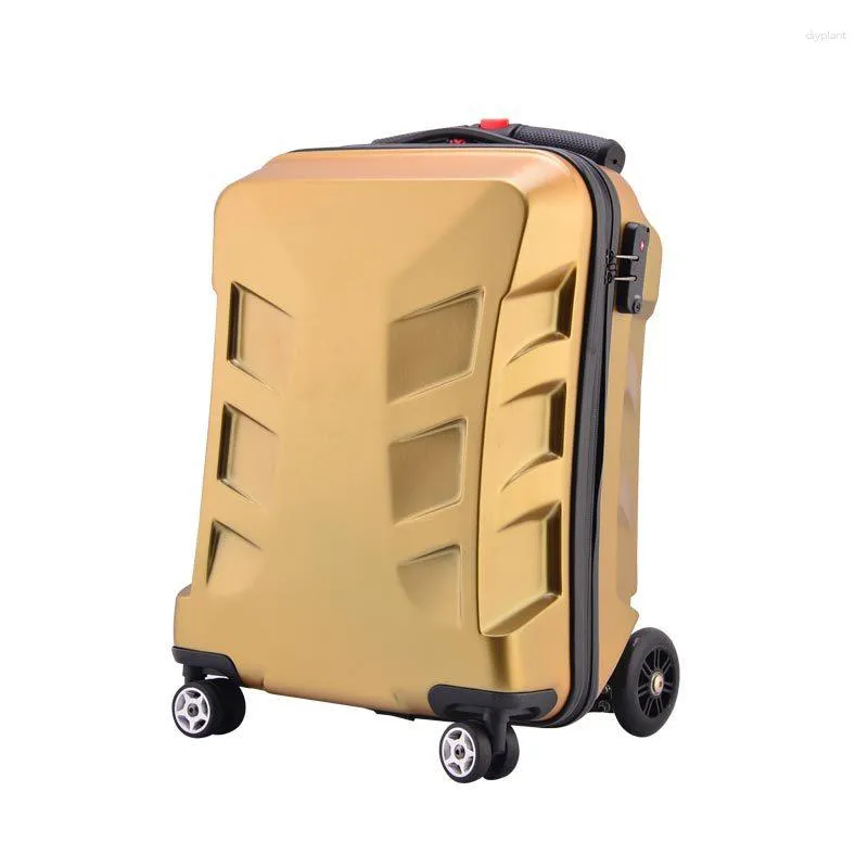 Resväskor 2023 Fashion Skateboard Scooter Suitcase For Kids Riding Bagage Adult Folding Business Board Bag Trolley