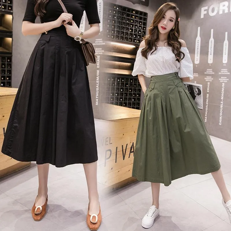 2023 Summer Fashion Womens Wide Leg Thin Section Straight Hakama Culottes  Pants MT398 From Jiejingg, $19.37