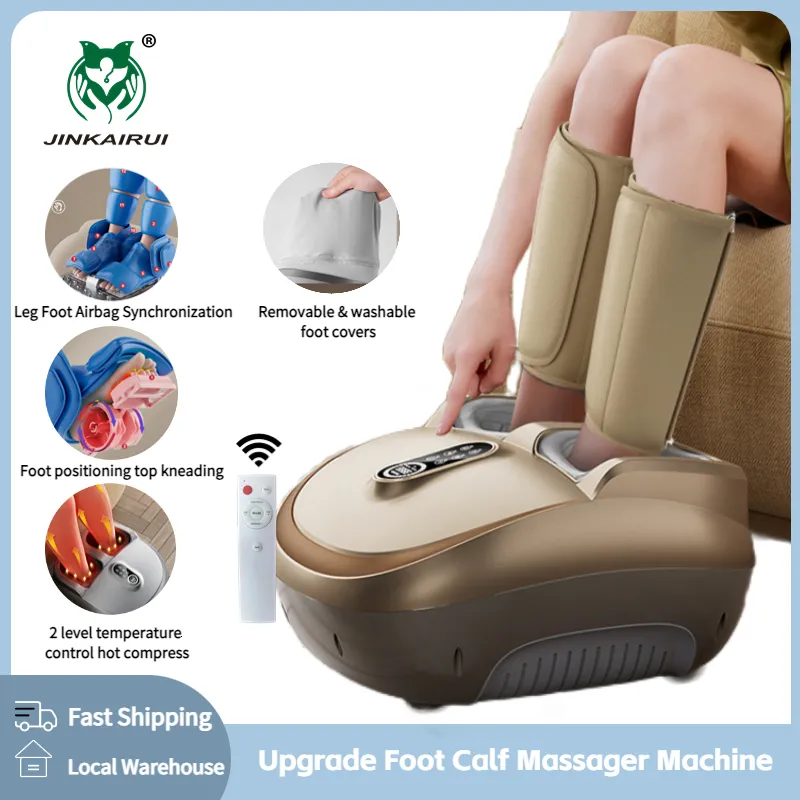 Foot Massager Electric Massage Machine Kneading Roller 8D Airbag Infraröd uppvärmning Shiatsu Multifunktionell kalv Health Care 230831