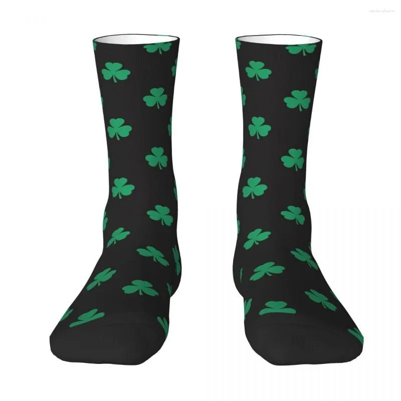 Erkek Çoraplar Şanslı İrlandalı Siyah ve Yeşil Shamrock Yetişkin Unisex Erkek Kadınlar