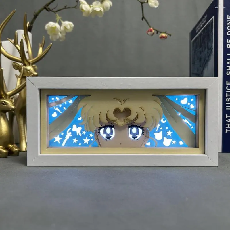 Night Lights Sailors Led Light Box Anime Products For Bedroom Decor Nightlight Birthday Gift Manga Paper Cut Lightbox Drop