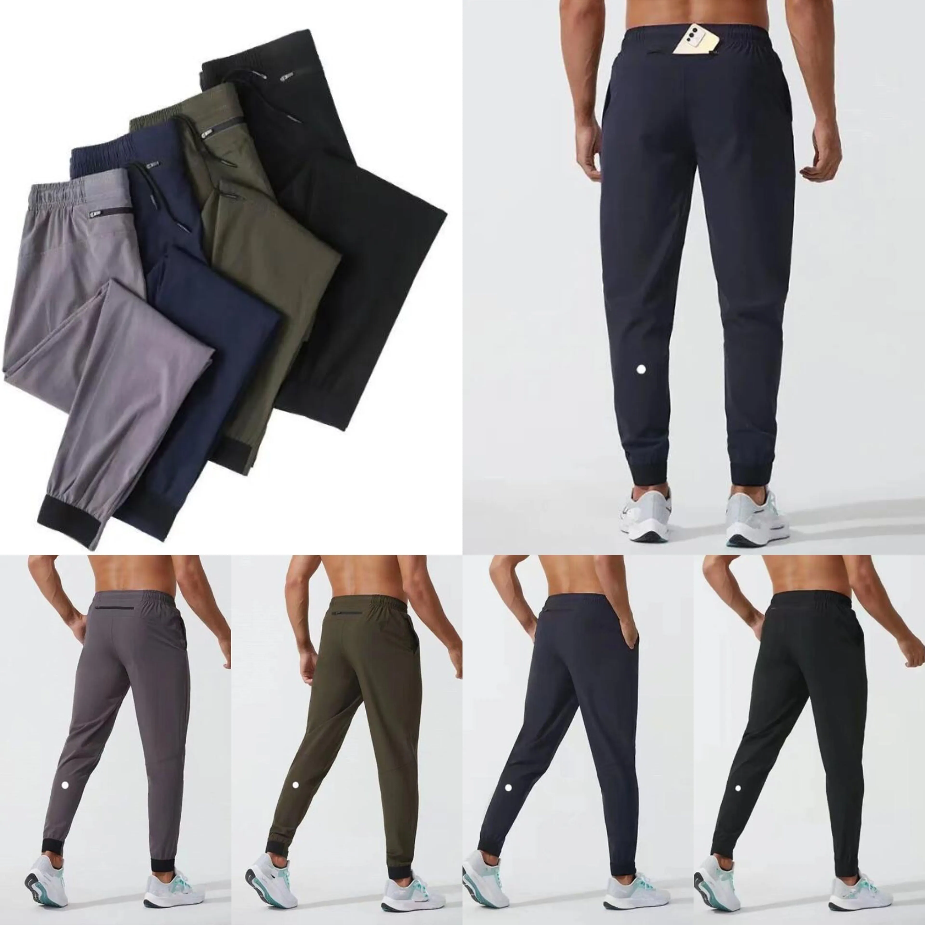 Lu Womens Ll Herren Jogger Lange Hosen Sport Yoga Outfit Schnell trockene Drawess -Fitness -Taschen Jogginghosen Hosen Hose Casual Elastic Taille Fitness