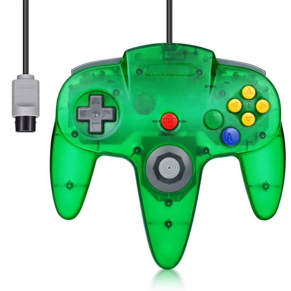 Contrôleurs de jeu Joysticks Contrôleur classique N64 Manette de jeu pour console de jeu vidéo domestique du système N64 - Plug Play (version USB non PC) Jungle Green HKD230831