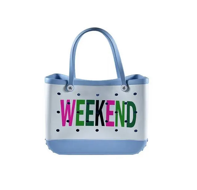 Summer Extra Large Boggs Beach Bag EVA Beach Basket Women Picnic Tote Bag Holes Waterproof Handbag Pouch Shopping Shoulder Bag4