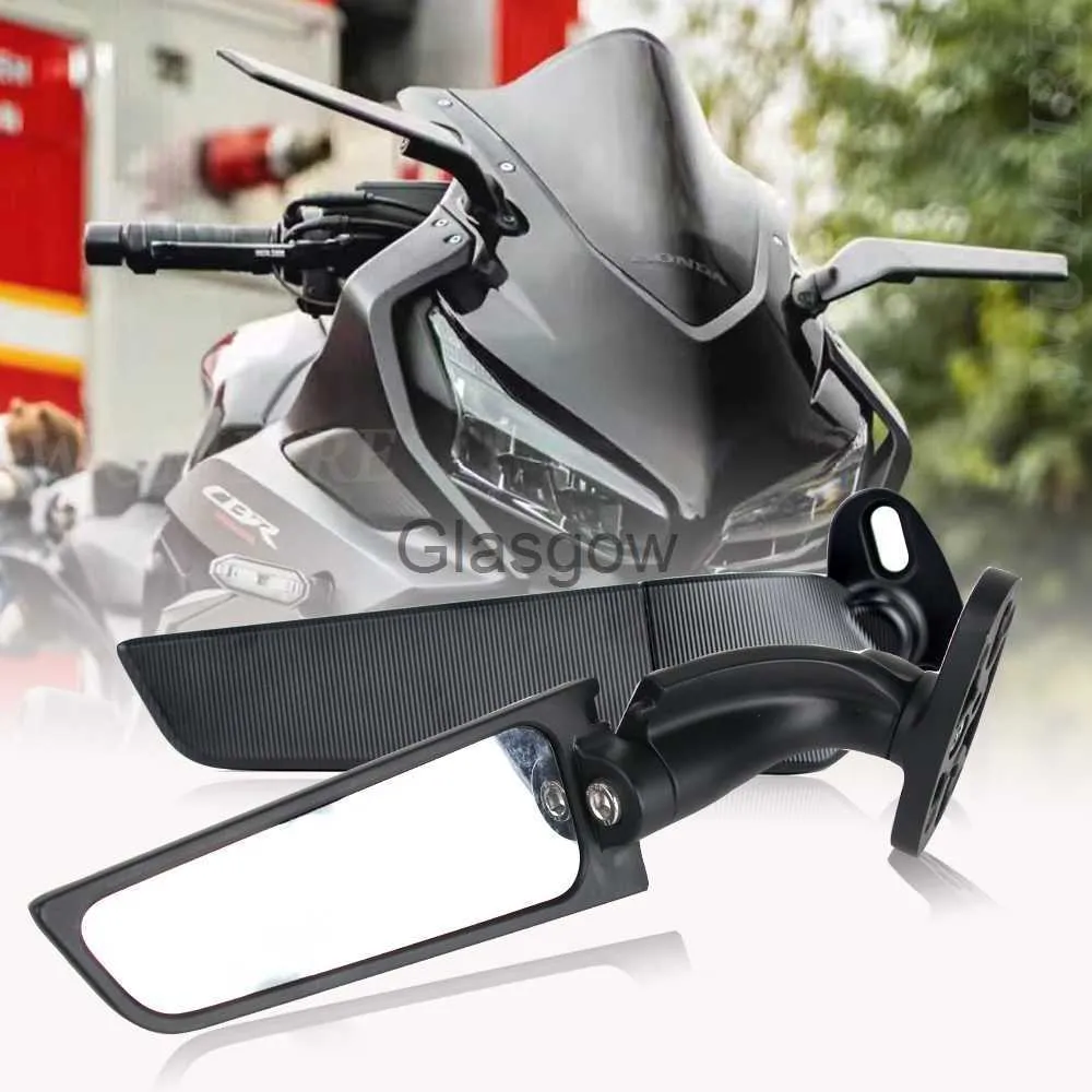 Motorcycle Mirrors 2 pièces rétroviseurs de moto modifiés aile de vent rétroviseur rotatif réglable pour Honda CBR250R CBR300R CBR500R CBR600RR CBR125 x0901