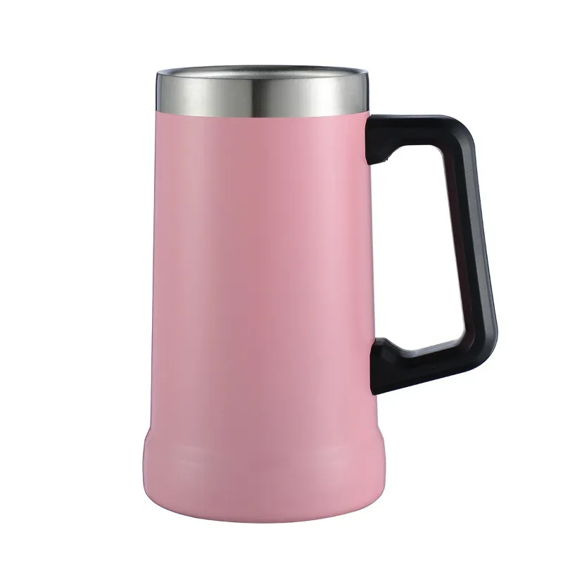 Water Bottles double walled stainless steel beer cup with handle large capacity outdoor insulated beer cup 710ml 230831