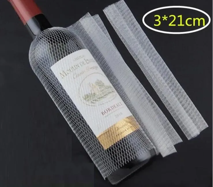 wholesale 2000pcs plastic PE red wine bottle protective net bottle socks bottle sleeve net white