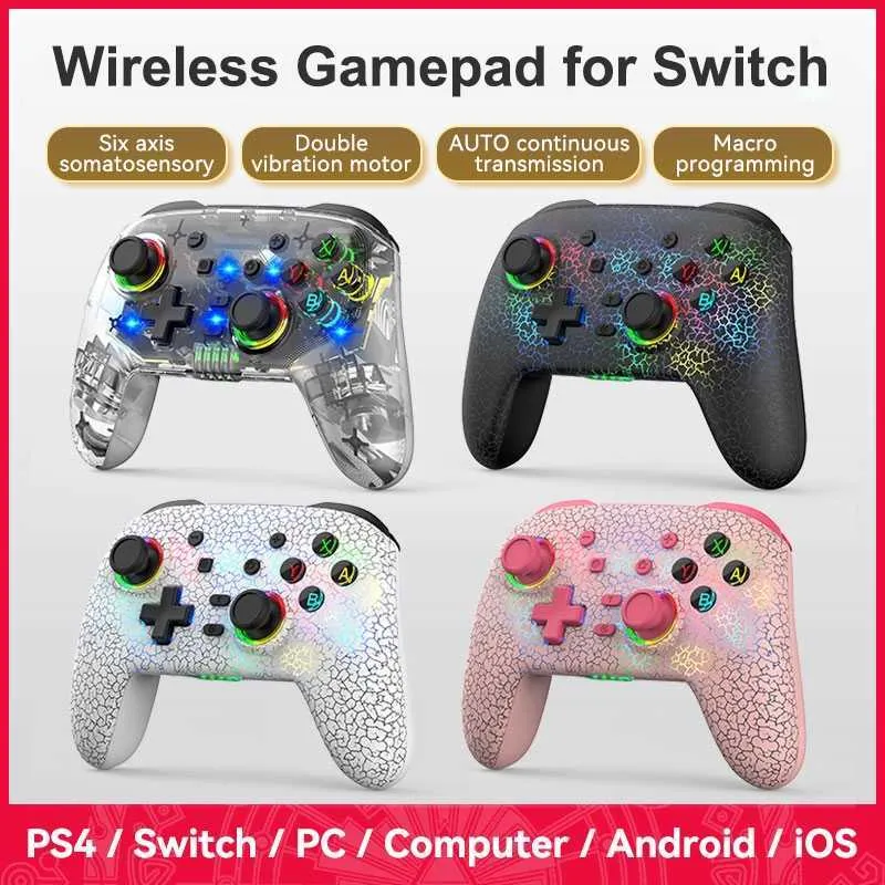 Game Controllers Joysticks S09 Multi-Platform Wireless Gaming Controller for Gamepad with LED Light Adjustable Vibration Joystick for Android/iOS/PC HKD230902