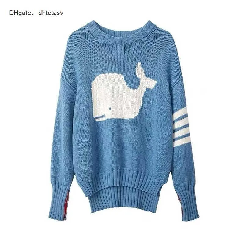 Men's Blue Whale Sweater: Loose Casual Soft Couple Top, Korean Design  Pullover, High Quality Autumn Collection 220930