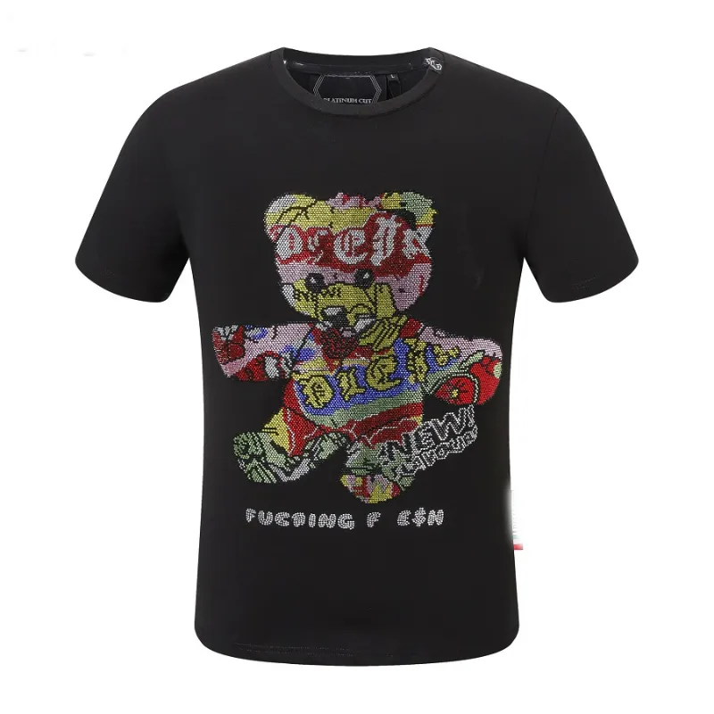 ホットフィリッププレーンメンTシャツデザイナーPPスカルダイヤモンドTシャツ短袖ドルベアタイガーブランドTシャツ高品質スカルTシャツTOPS QP2159