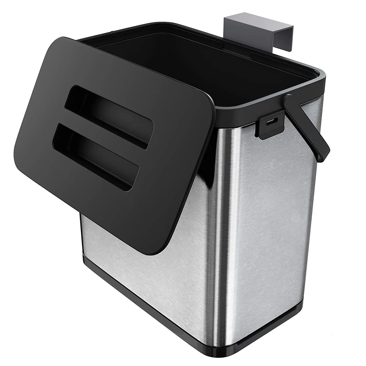 Comprar Cubo basura colgar para cocina de gran capacidad, cesta de basura  para reciclaje, baño, cubo de basura montado en la pared con tapa, 7/9L