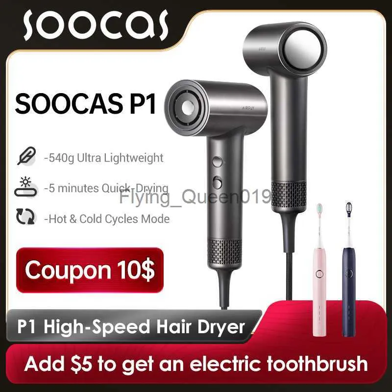 Electric Hair Dryer SOOCAS P1 High-speed Hair Dryer 1000W 390g Lightweight Effective Hair Care Hairdryer NTC Smart Temperature Control HKD230902