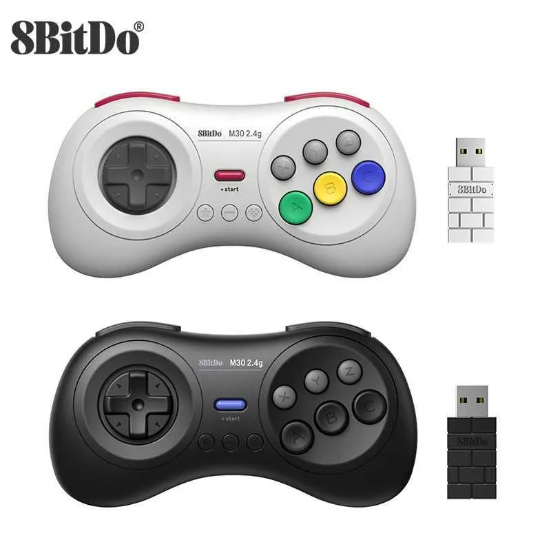 Gamecontrollers Joysticks 8Bitdo M30 2.4G Mini Gamepad Controller voor Sega Genesis en Mega Drive Console Accessoires HKD230902