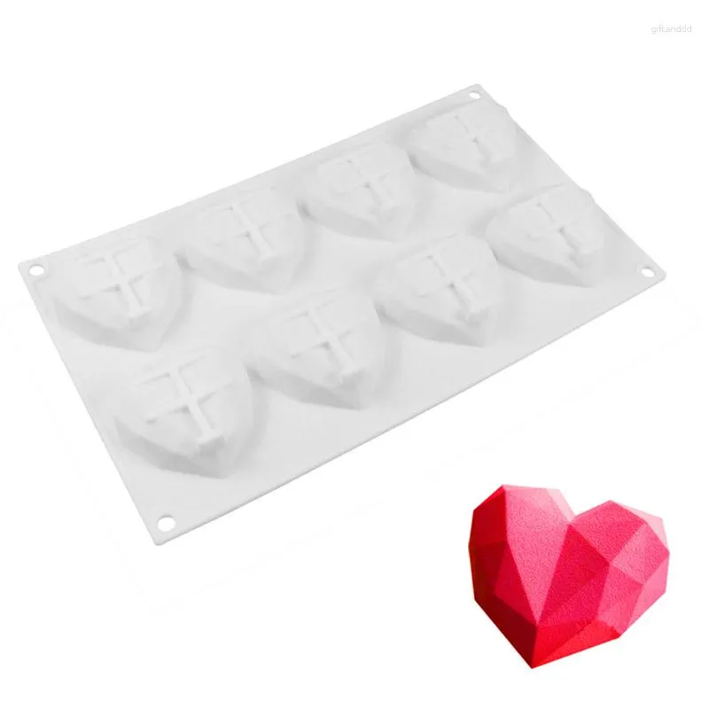 Ferramentas de cozimento 8 cavidades molde de silicone 3D para bolos de esponja mousse chocolate sobremesa acessórios de assadeira