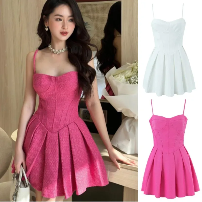 New Fashion Sexy Strap Pleated Short Dress New Fashion Sexy Strap Pleated Short Dress
