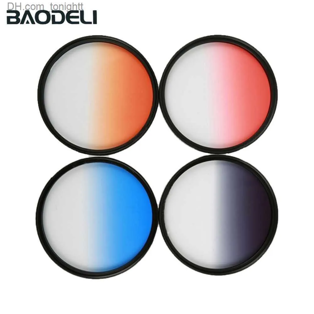 Фильтры BAODELI, серый, оранжевый, синий, красный, концепция градиентного фильтра Nd 49, 52, 55, 58, 62, 67, 72, 77, 82 мм для 77d Nikon A6000, аксессуары Q230905