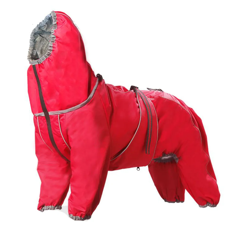 Odaiowa płaszcz przeciwdeszczowy dla dużych psów miękki oddychany śnieżny odporna na wiatroodporną kurtkę deszczową PET BEZPIECZEŃSTWA WODY ODWODNIE PŁATÓW ZEWNĘTRZNY z nogami 230901
