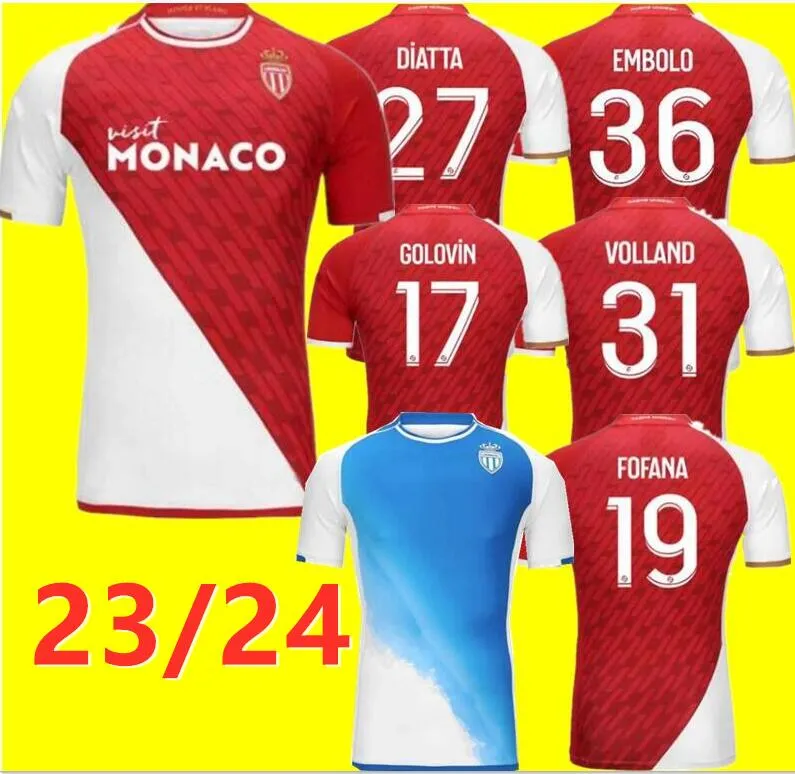 Monaco 23 24 Maillot aS MonAcO Maglie da calcio Kit per bambini Allenamento piede 23/24 Maglia da calcio terza 23/24 Casa Trasferta Survêtement de Foot BOADU BEN YEDDER MINAMINOJEAN LUCAS 6