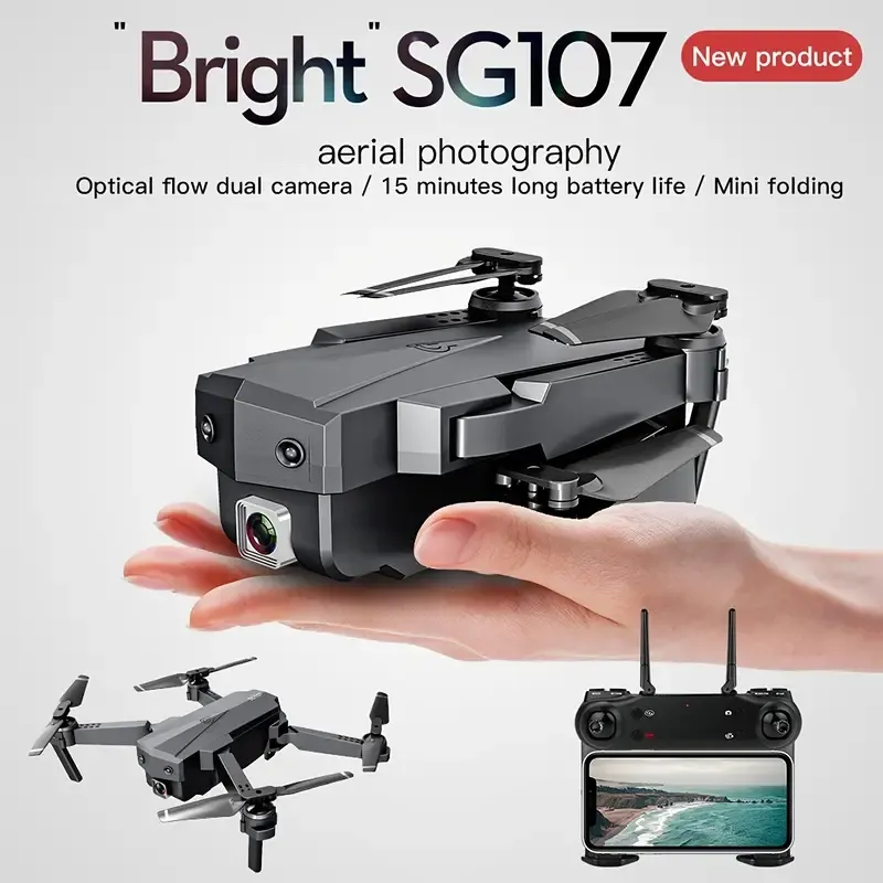 Drone With Camera For Beginner, SG107 FPV HD Mini Drones For Adults , Foldable Quad Air Hobby RC Quadcopters & Multirotors, Long Flight Time, Easy To Fly,Built For Newcomer