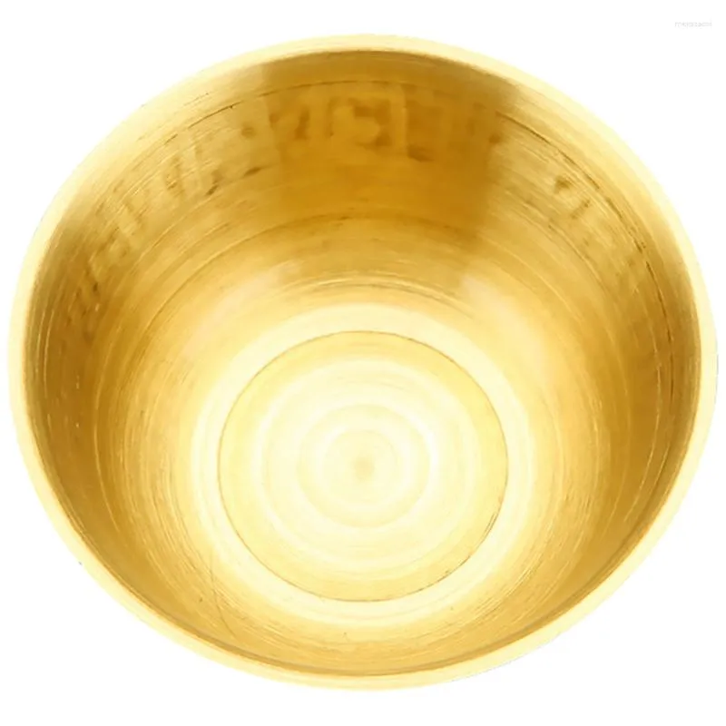 Bowls Copper Bowl Ornament Worship Home Decor Small Furnishing Articles Gold God Sacrificial Manual Rice