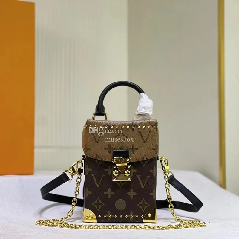 Klasyczna torba z pudełkiem z kamerą Trunk Mini Tote Bag Łańcy torba na ramię luis torebki torebki designerskie torba Brown Stare Flower Crossbody Bag womek torebki torebki M82465