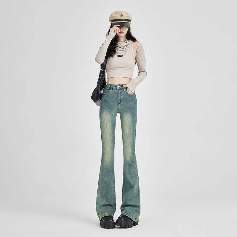 Micro La Jeans De Cintura Alta Para Mujer Otoño 2023 Nuevos