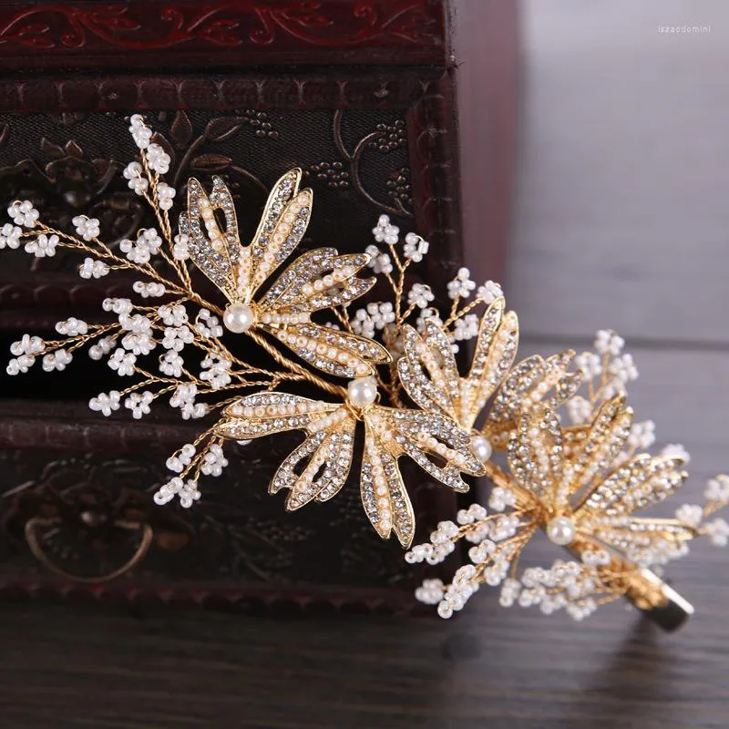 Grampos de cabelo strass barrettes acessórios para noiva pérola pentes laterais mulheres jóias casamento com pequenas pérolas ornamentos