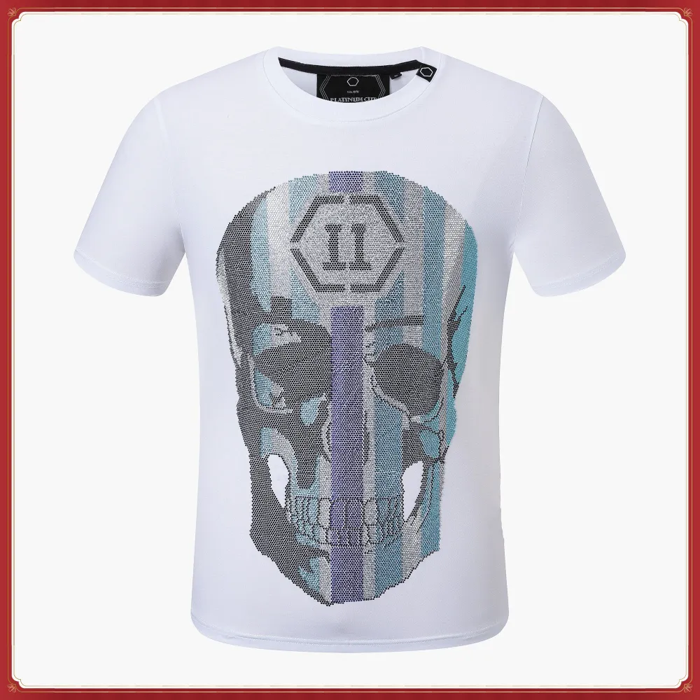 Designer PP Skull Diamond T-shirt Tiger Phillip Plain Hommes T-shirt à manches courtes Dollar Bear Brand Tee Crânes de haute qualité T-shirt Tops P2112