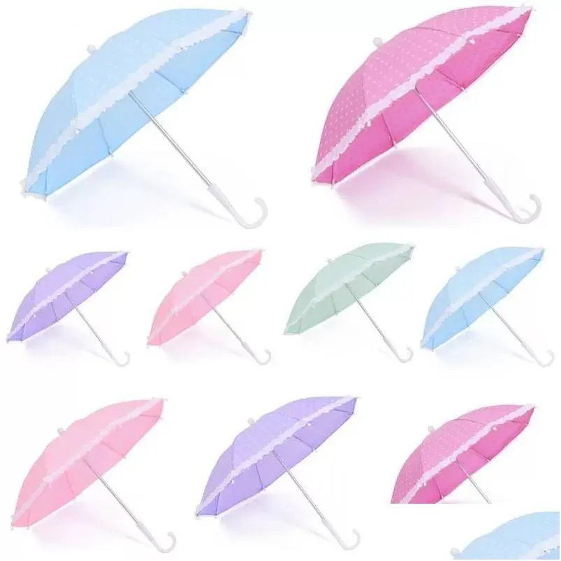Şemsiye Dot Baskı Çocuk Şemsiye Mini Çocuk Moda Şeker Renk Paraguas Açık Yürüyüş Seyahat Kolay Taşıma Damlası Teslimat DHGF6