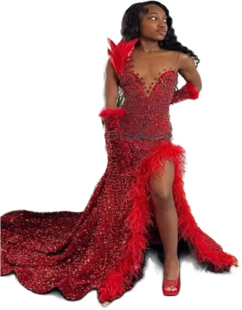 Robe De Bal Rouge Sequin: Robe De Soirée Luxueuse Avec Cristaux De