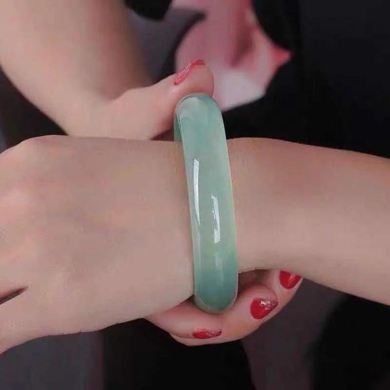 Bracelet en jade vert clair, espèce de glace, bracelet en jade naturel