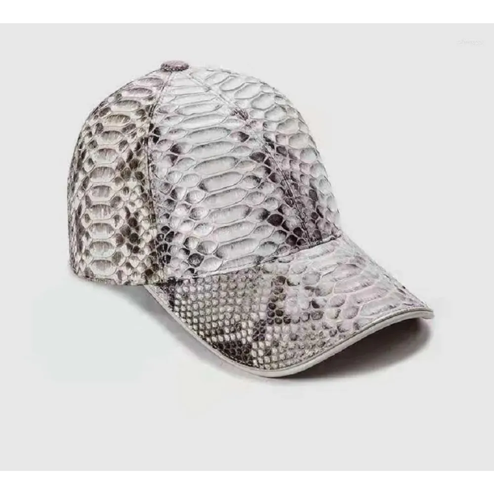 Modedesigner Big Hat Ball Caps 2023 Ankomst Real Python Skin Baseball Cap äkta läder Sun Hat PDD003