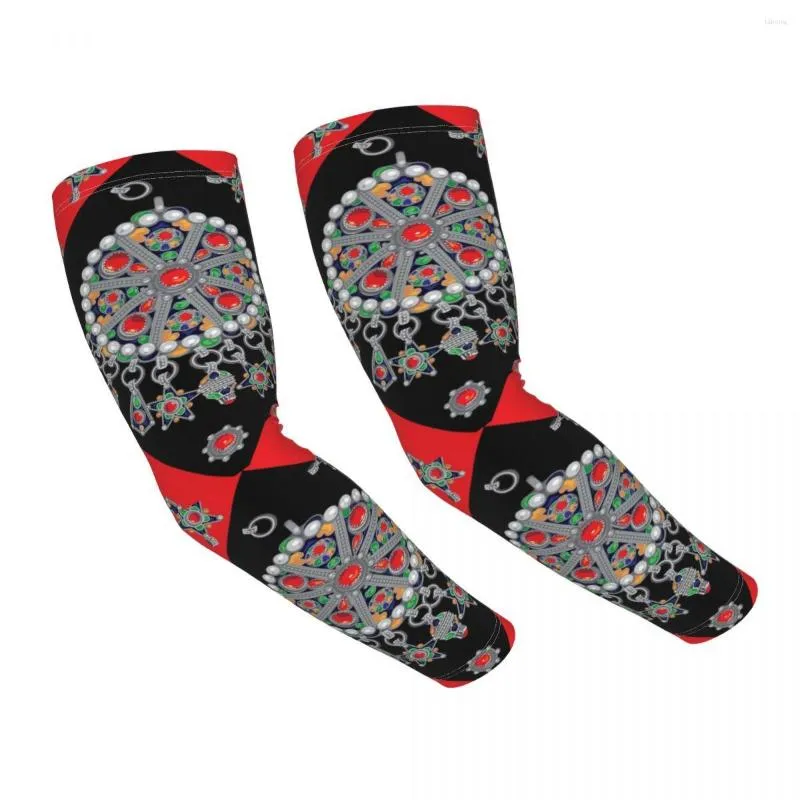 Ginocchiere rinfrescanti in stile Kabyle, maniche per bracciali per gioielli, donna, uomo, modello di tappeto marocchino, sport, compressione, tatuaggio, copertura per basket