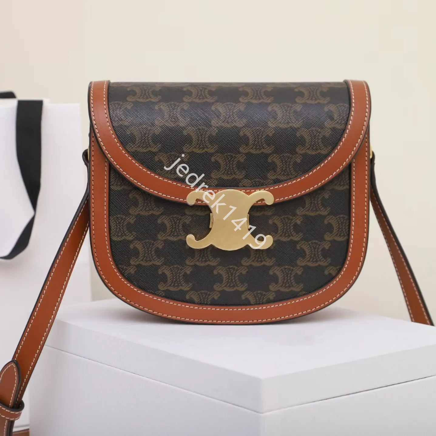 Teen Triomphe Tasarımcı Çanta Kadın Moda Deri Celinns Sele Çantası En Kaliteli Cowhide Crossbody Lady Omuz Çantası Luxurys Klasik Mini Flep Çanta