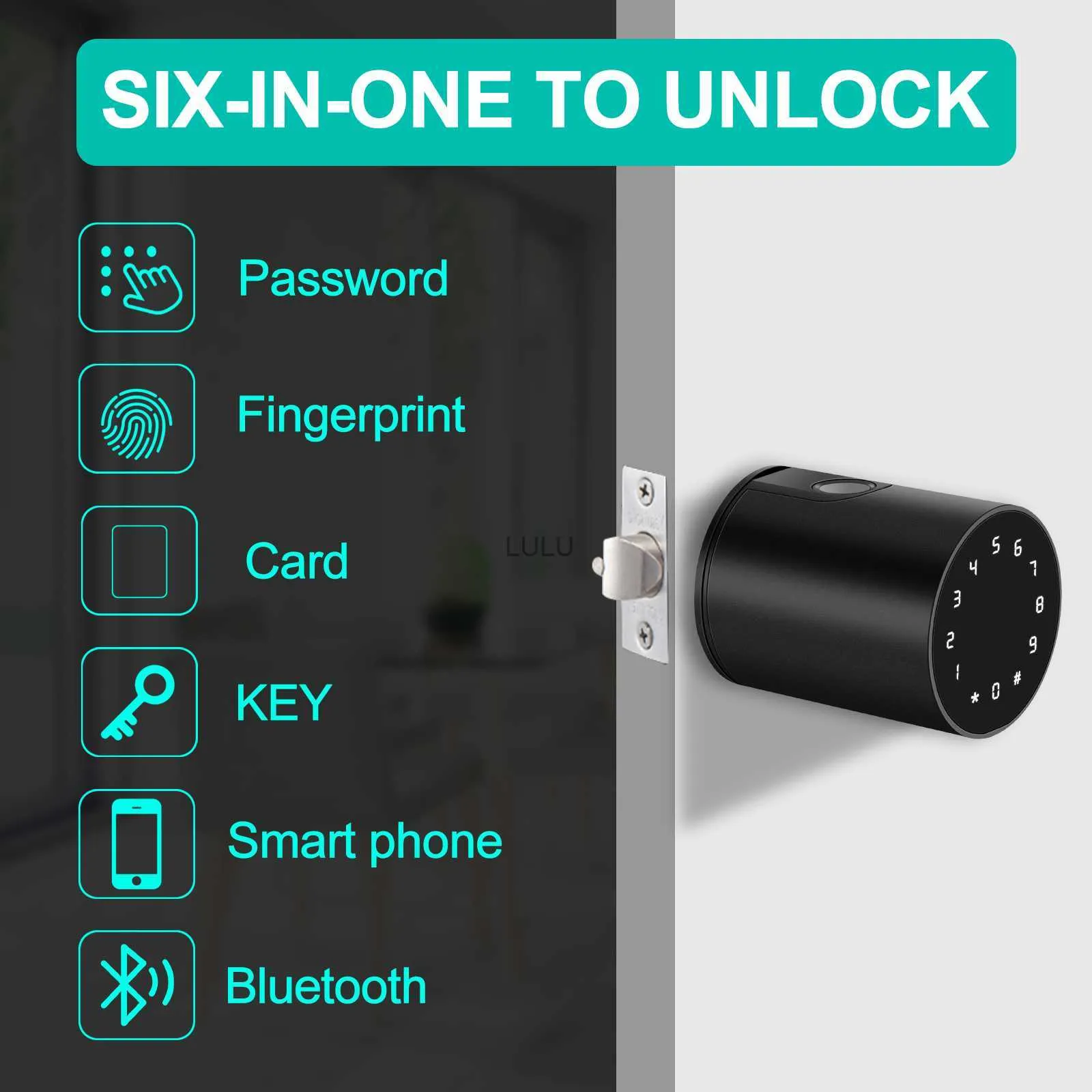 Dörrlås Tuya Bluetooth Cylinder Smart Door Lock FingerPrint IC Card Digital Password Nyckel Unlock Keyless Electronic Lock Home Replacement HKD230902