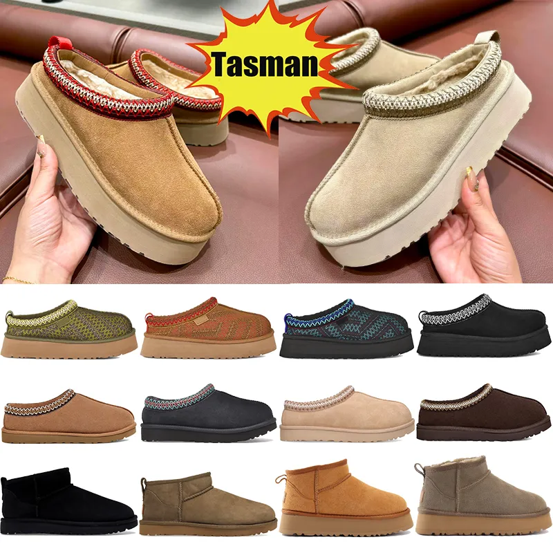 Tasman laarzen Australië Tazz pantoffels Klassieke ultra mini schapenvacht Shearling platform snowboot damesschoenen bont slides suède wol winter enkel designer laarsjes