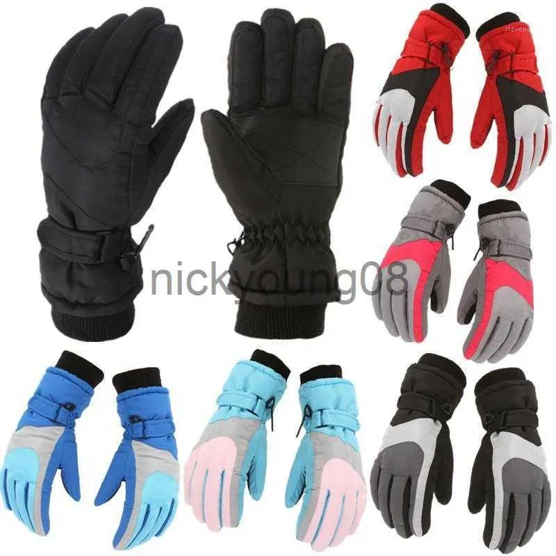 Пять пальцев перчатки пять пальцев перчатки 1 пара детей зима сгущать теплые наружные ветроизоталенные ветроизоляционные вагоневые рукавицы для 6-11 лет Child x0902