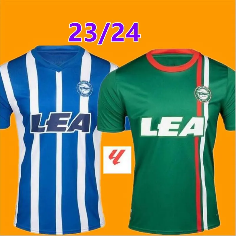 23/24 Deportivo Alaves Soccer Jerseys 2023 2024 Lejeune Duarte Abqar Rioja sylla de la fuente alkain guridi men kit kitフットボールシャツホームアウェイブルーグリーン6546