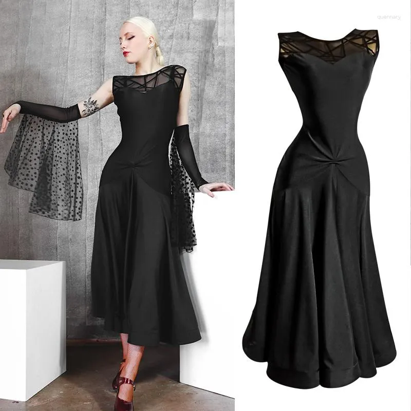 Elegant Ballroom Dance Dress - Sleeveless Black Competition Costume, Long  Waltz Gown for Ladies, Modern Stage Wear VDB3366 from Dhgate Stage Wear