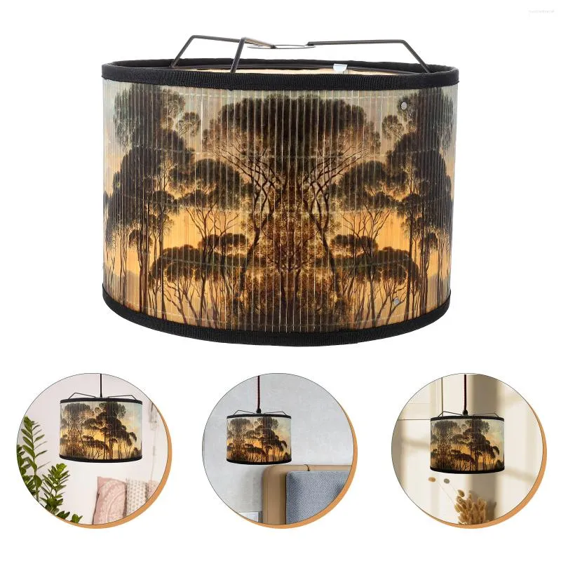 Lampy wiszące abażurę jadalnię drukowanie bambusa żyrandola dekoracje wisząca dekoracja