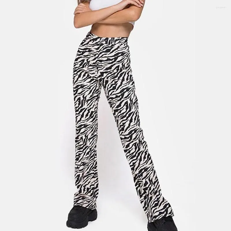 Spodnie damskie Kobiety Wysokie talię Odbląskie swobodne spodnie dresowe dziki pasek Hip-hop Aktywne szerokie spodni joggers harajuku streetwear
