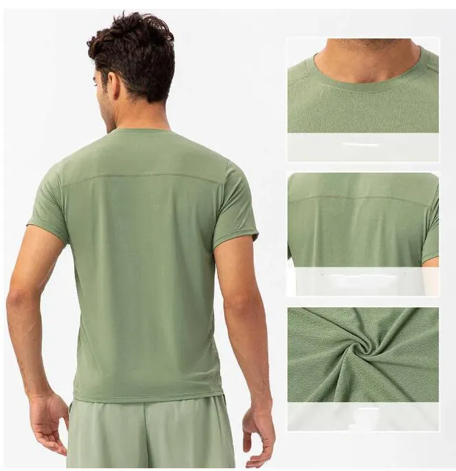 T-shirt da uomo Yoga Outfit Lu Camicie da corsa Collant sportivi a compressione Fitness Palestra Calcio Uomo Maglia Abbigliamento sportivo Quick Dry Sport t- Top LL mans