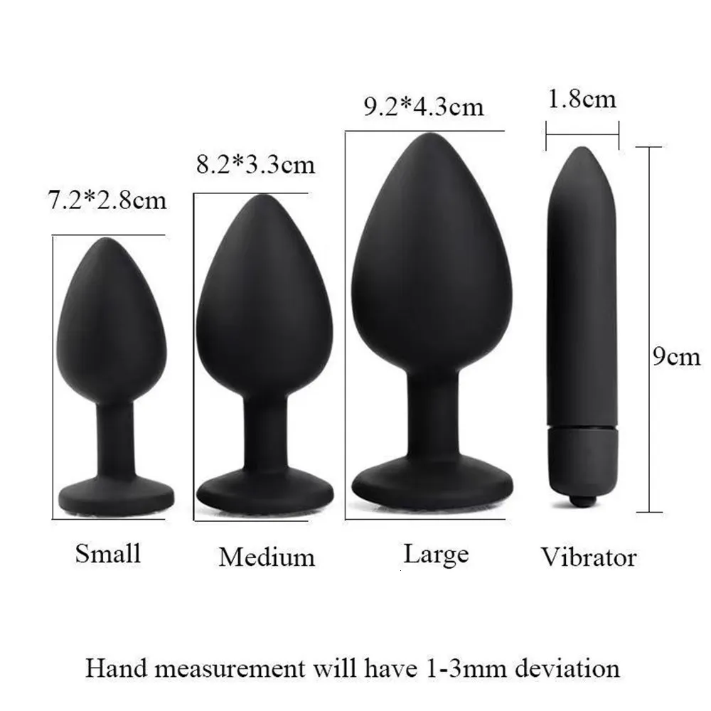 Vibrators 4pcs Anal Plugs Set Sex Toys For Women Tail Butt Plug Silicone Prostate Massage Vibrator Toy Adult G_voghion.com