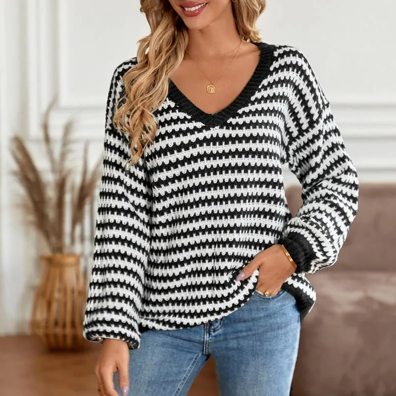 سترات نسائية غير رسمية طويلة الأكمام pullover الخام